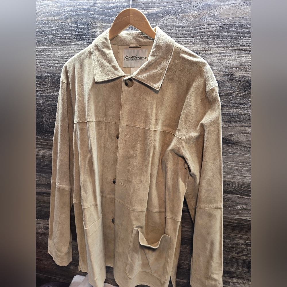 Norm Thompson Women’s Large Leather Jacket Shacket Western Rodeo‎